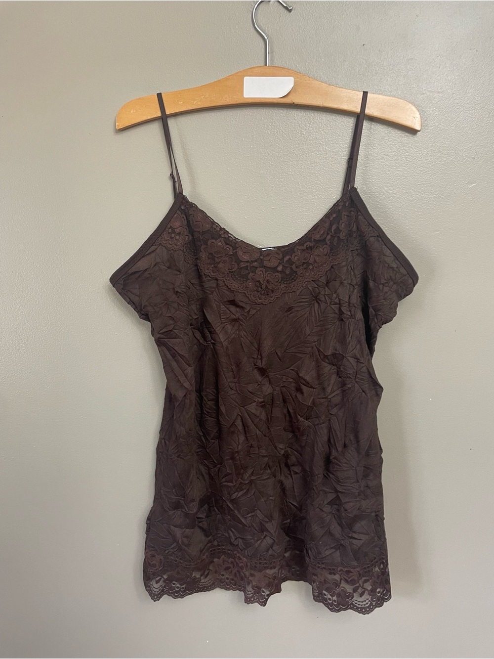 Maurices tank top womens XL chocolate brown lace Y2K fairy vintage feminine